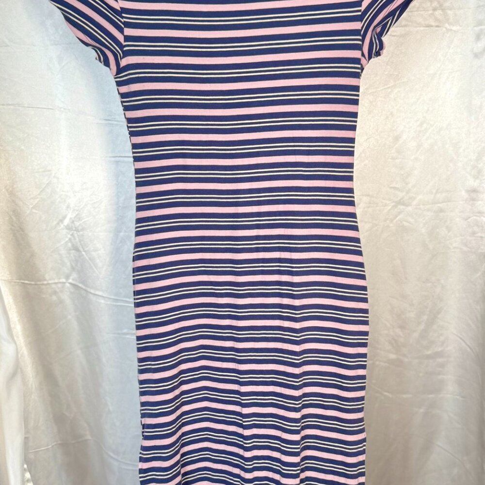 BDG | Striped Ribbed T-Shirt Midi Dress | Size L - Picture 2 of 4
